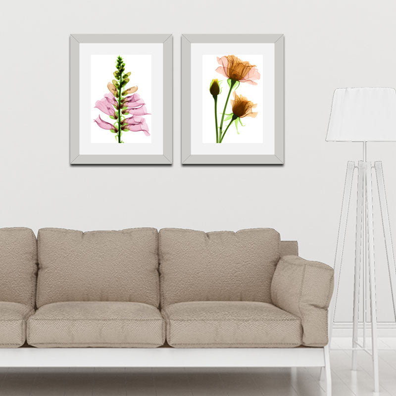 Set of 2 Floral Stem Wall Frames – Pink & Peach Blooms