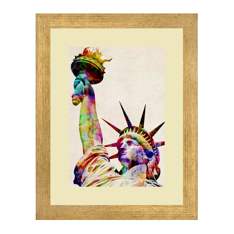 Set of 2 Landmark Sketch Wall Frames – Statue of Liberty & Leaning Tower