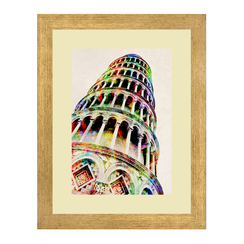 Set of 2 Landmark Sketch Wall Frames – Statue of Liberty & Leaning Tower