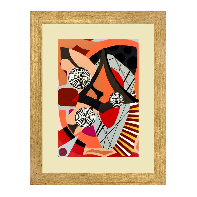 2 Piece Creative Abstract Art Wall Frames – Colorful Geometric Prints