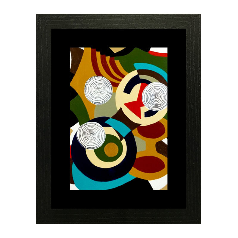 2 Piece Creative Abstract Art Wall Frames – Colorful Geometric Prints