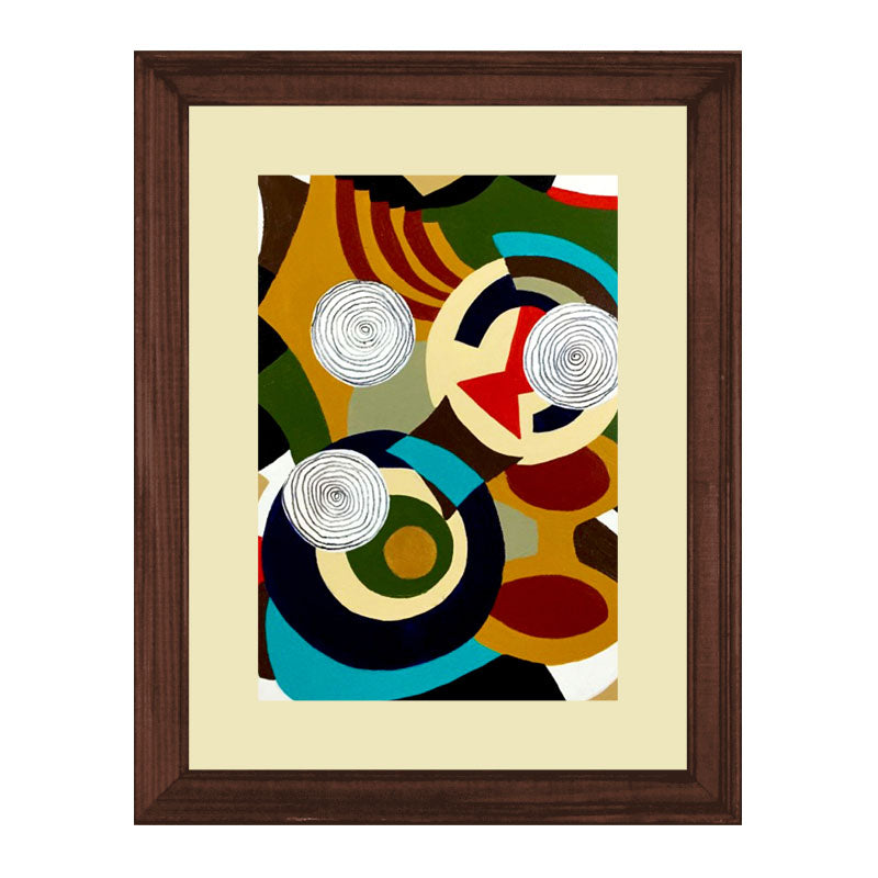 2 Piece Creative Abstract Art Wall Frames – Colorful Geometric Prints