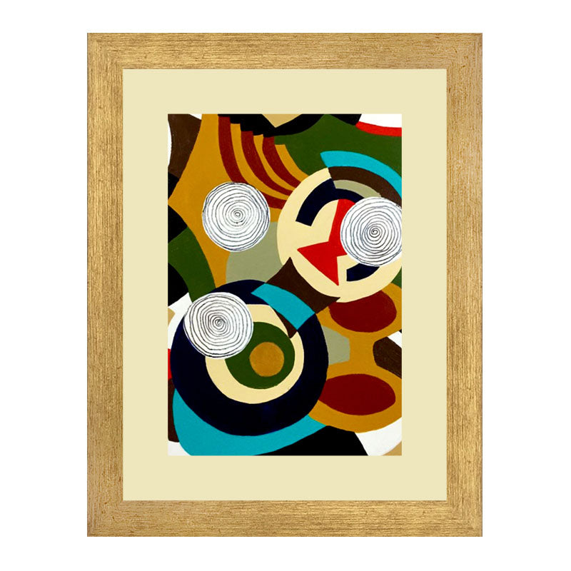 2 Piece Creative Abstract Art Wall Frames – Colorful Geometric Prints