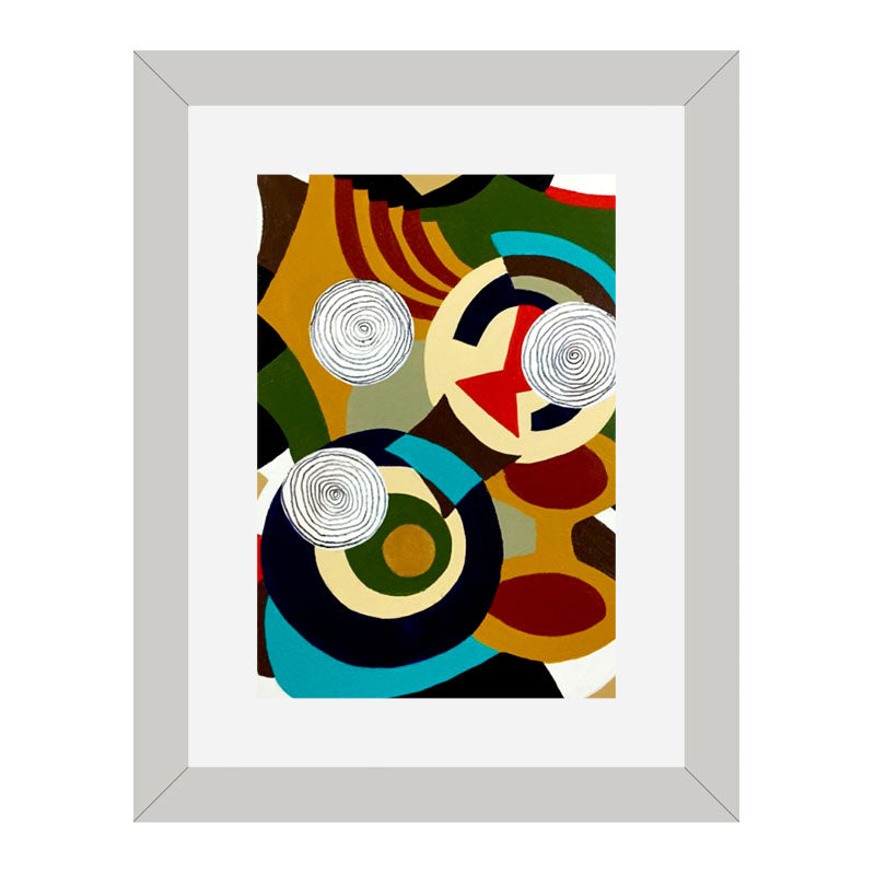 2 Piece Creative Abstract Art Wall Frames – Colorful Geometric Prints