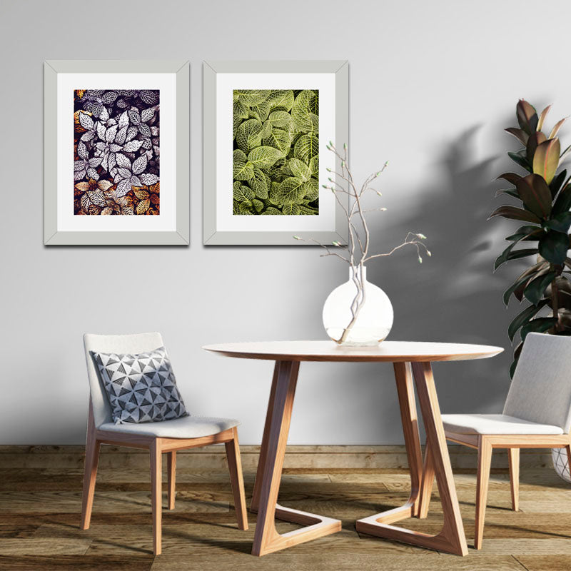 Set of 2 Forest Leaf Wall Frames – Patterned Foliage Prints