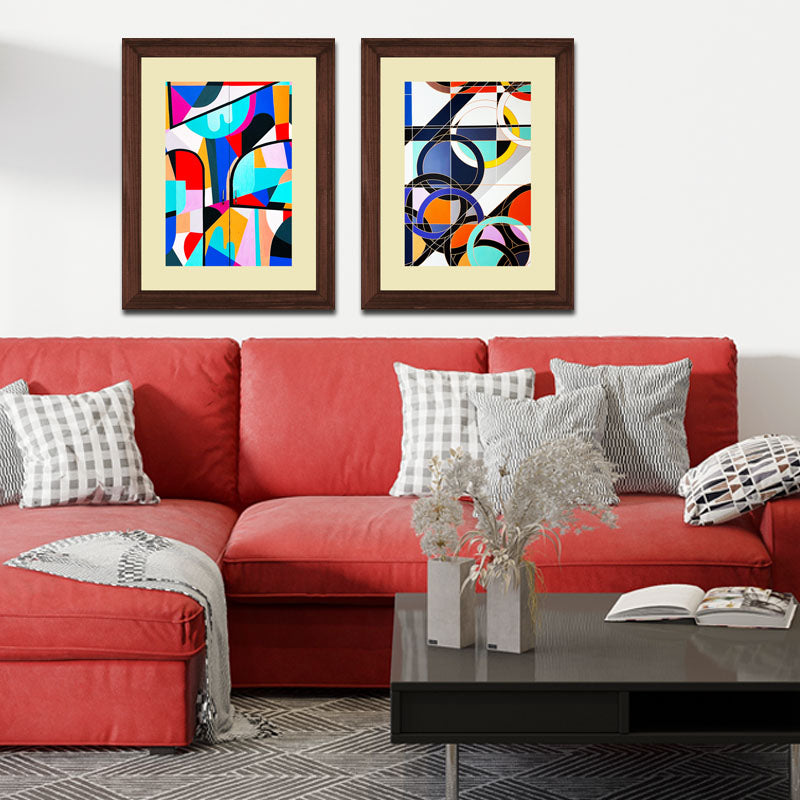 2 Piece Artistic Movement Wall Frames – Bold Abstract Geometry