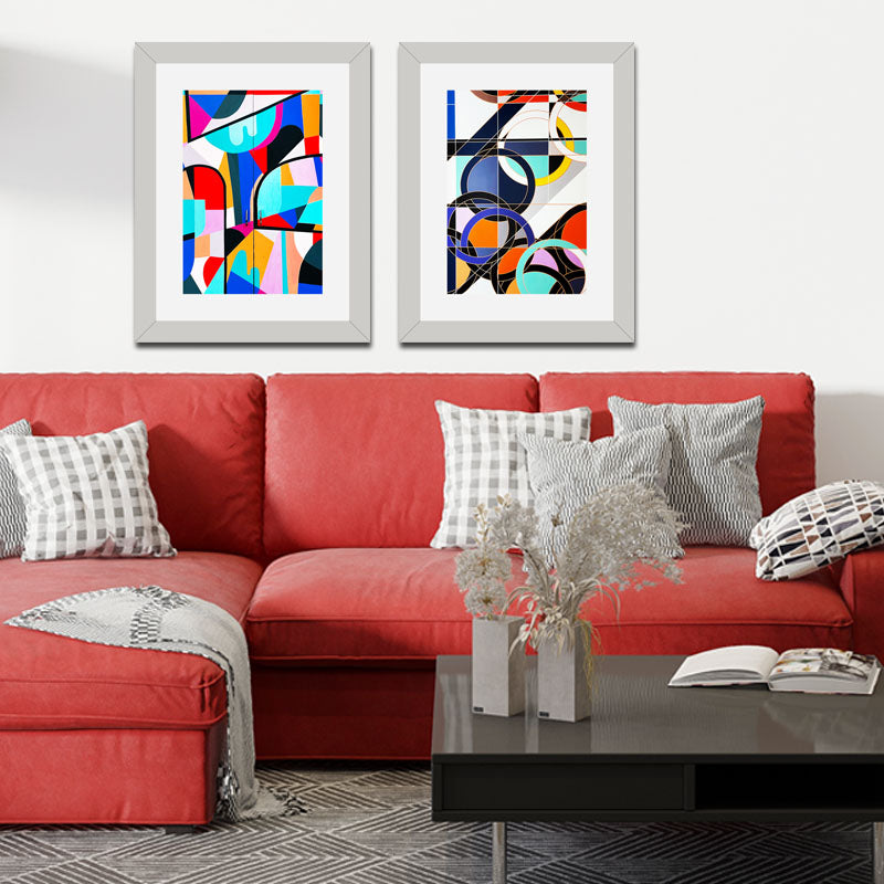 2 Piece Artistic Movement Wall Frames – Bold Abstract Geometry