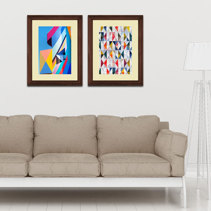 Set of 2 Color Surge Wall Frames – Bright Artistic Geometry