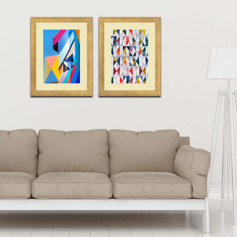 Set of 2 Color Surge Wall Frames – Bright Artistic Geometry