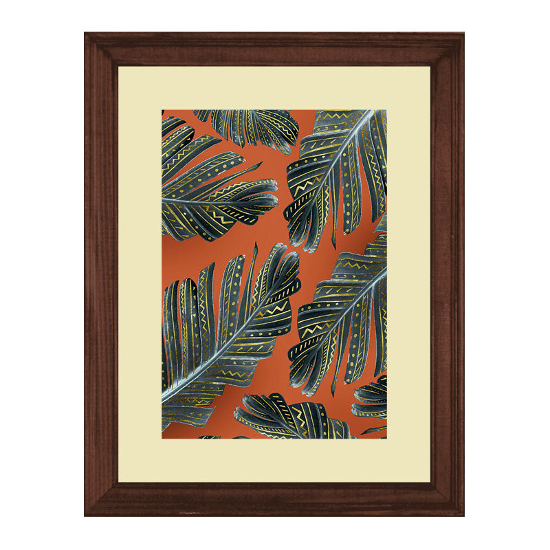 Set of 2 Nature Patterns Wall Frames – Earthy Leaves & Swirls