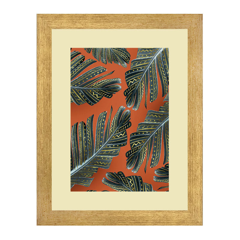 Set of 2 Nature Patterns Wall Frames – Earthy Leaves & Swirls