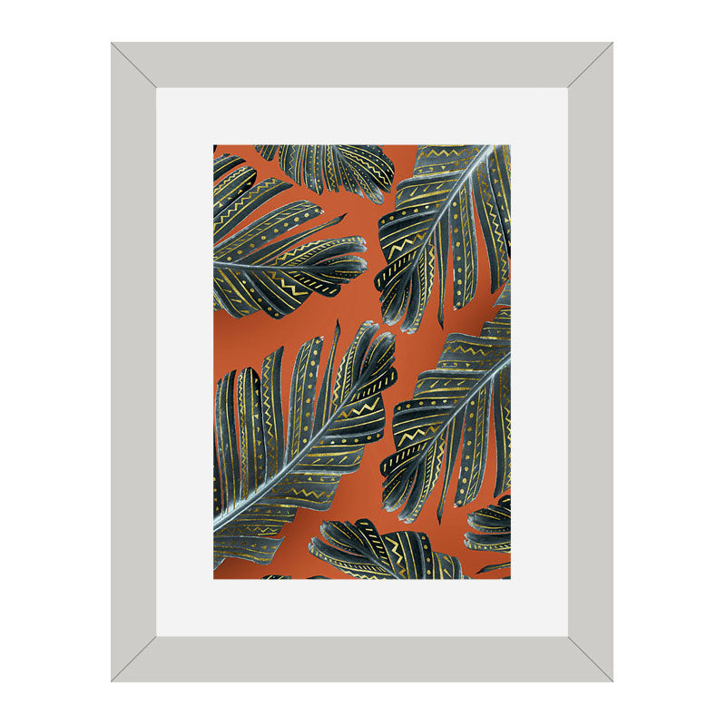 Set of 2 Nature Patterns Wall Frames – Earthy Leaves & Swirls