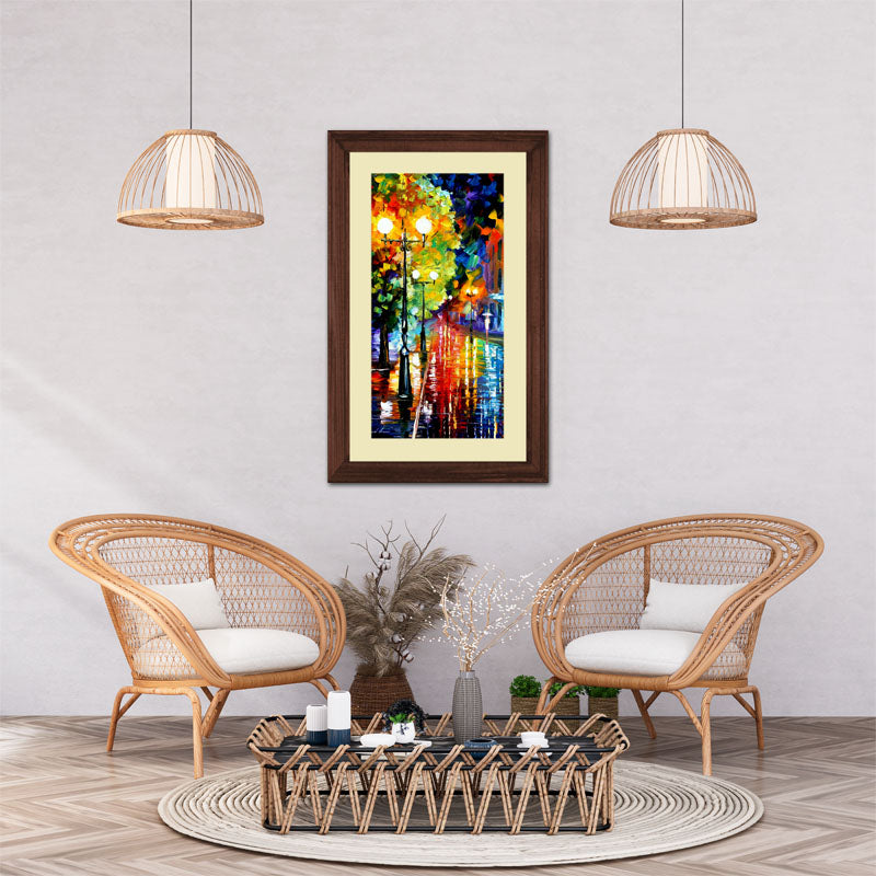 Color Splash Street Wall Frame – Vibrant Urban Night Scene
