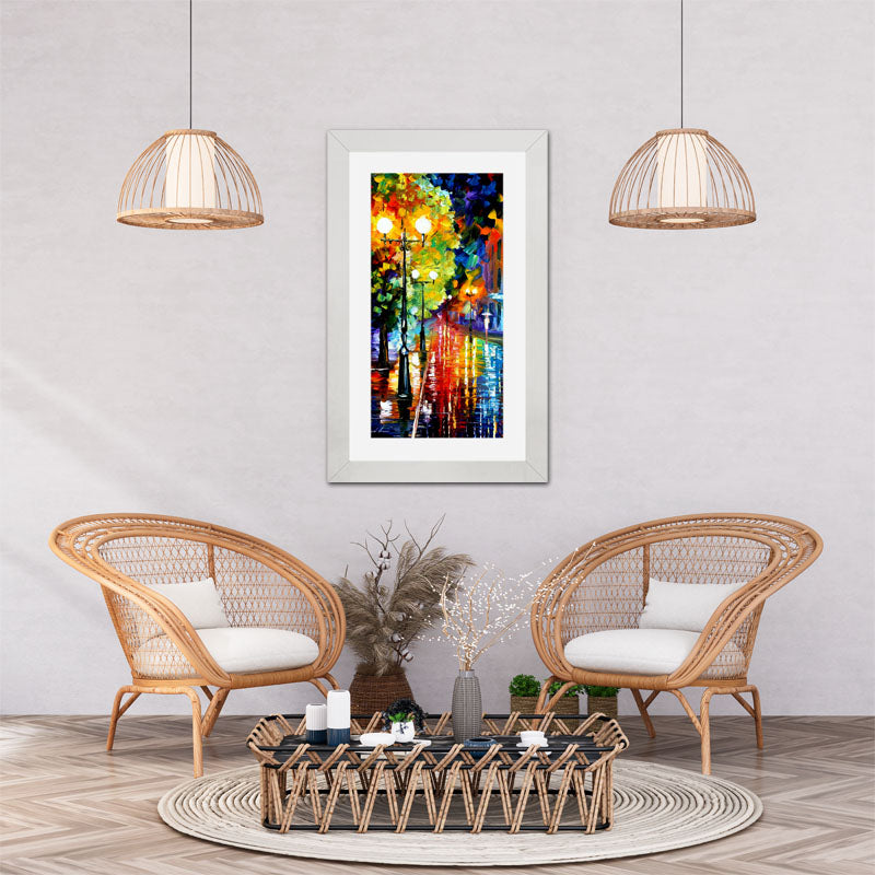Color Splash Street Wall Frame – Vibrant Urban Night Scene