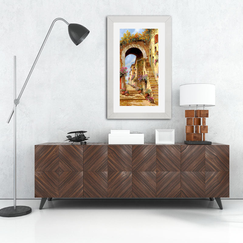 Archway Walk Wall Frame – Vintage European Architecture