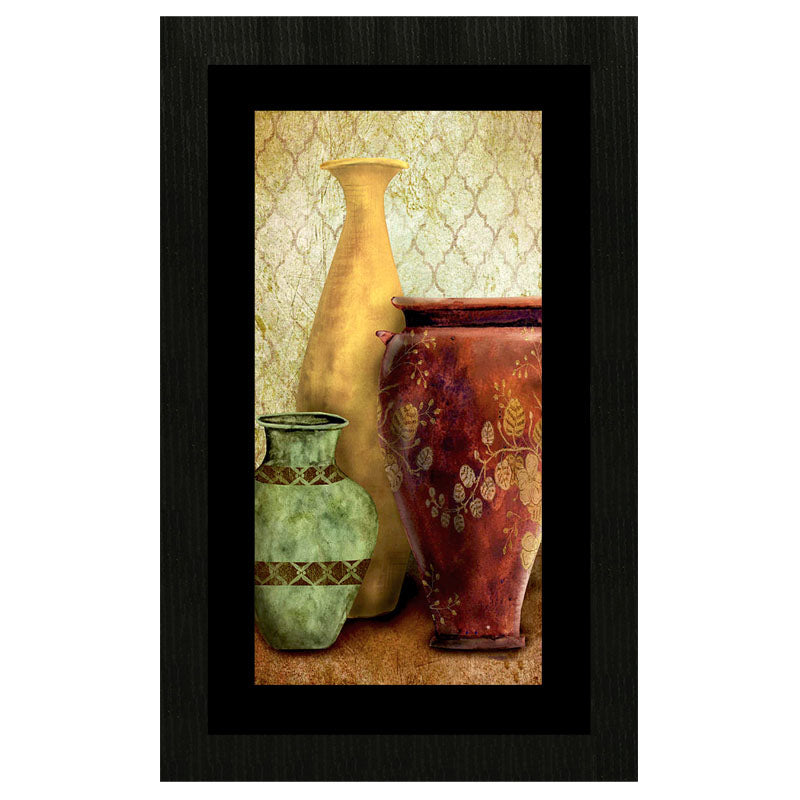 Rustic Pottery Wall Frame – Dual Vase Composition