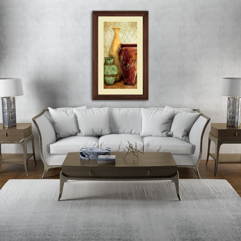 Rustic Pottery Wall Frame – Dual Vase Composition