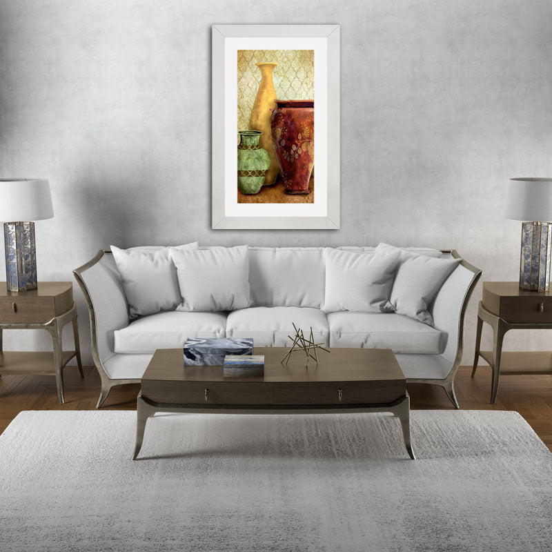 Rustic Pottery Wall Frame – Dual Vase Composition