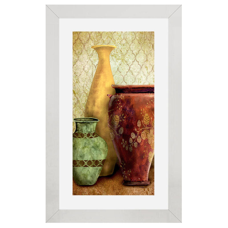 Rustic Pottery Wall Frame – Dual Vase Composition