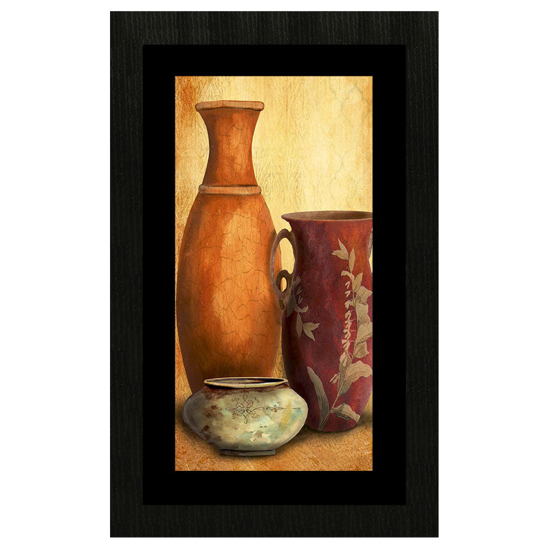 Terracotta Vase Trio Wall Frame – Handcrafted Vase Illustration