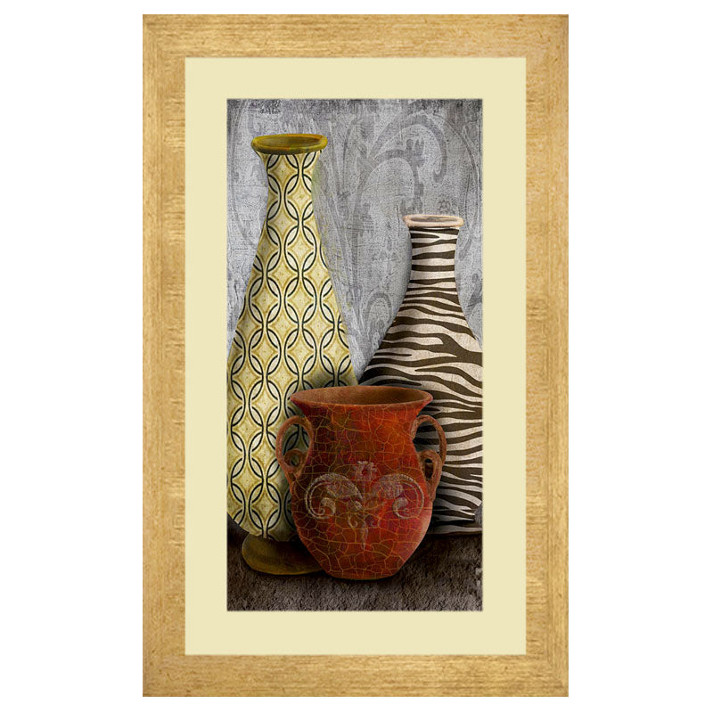 Rustic Vase Composition Wall Frame – Clay & Woven Textures