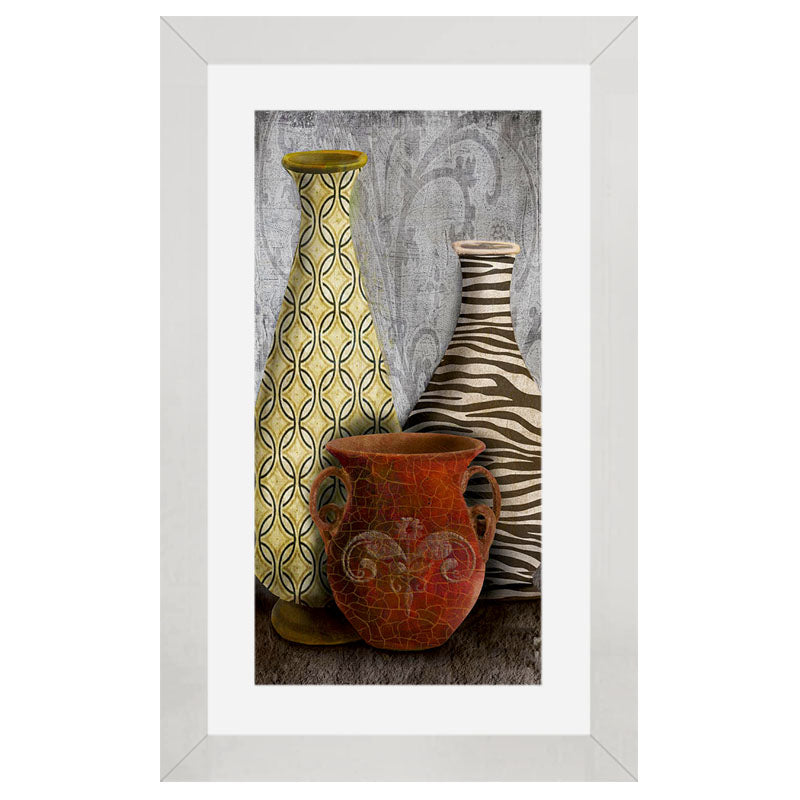 Rustic Vase Composition Wall Frame – Clay & Woven Textures