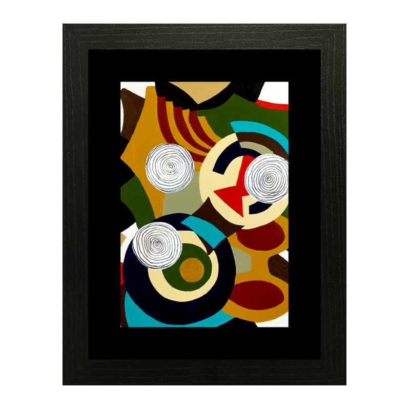 Set of 3 Abstract Plates Wall Frame Set – Vibrant Culinary Art