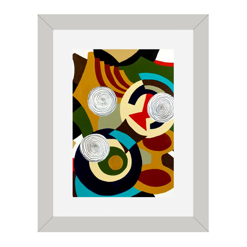 Set of 3 Abstract Plates Wall Frame Set – Vibrant Culinary Art