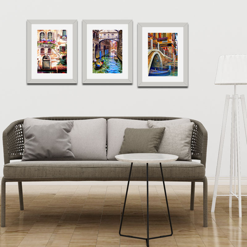 Set of 3 Venice Canals Wall Frame Set – Italian Streets and Waterways