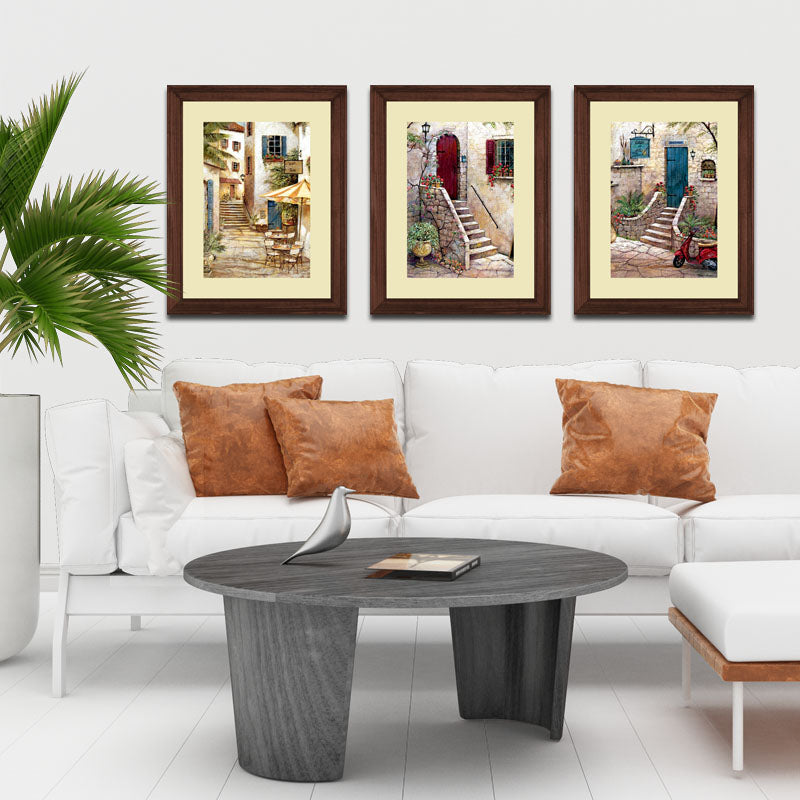 Set of 3 Rustic Streets Wall Frame Set – European Alleyways