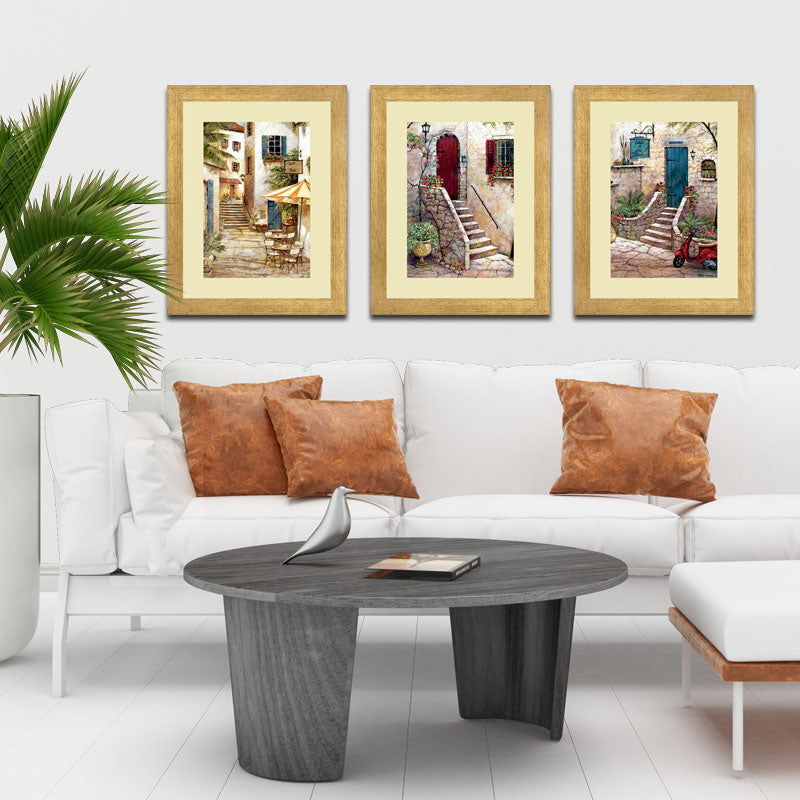 Set of 3 Rustic Streets Wall Frame Set – European Alleyways