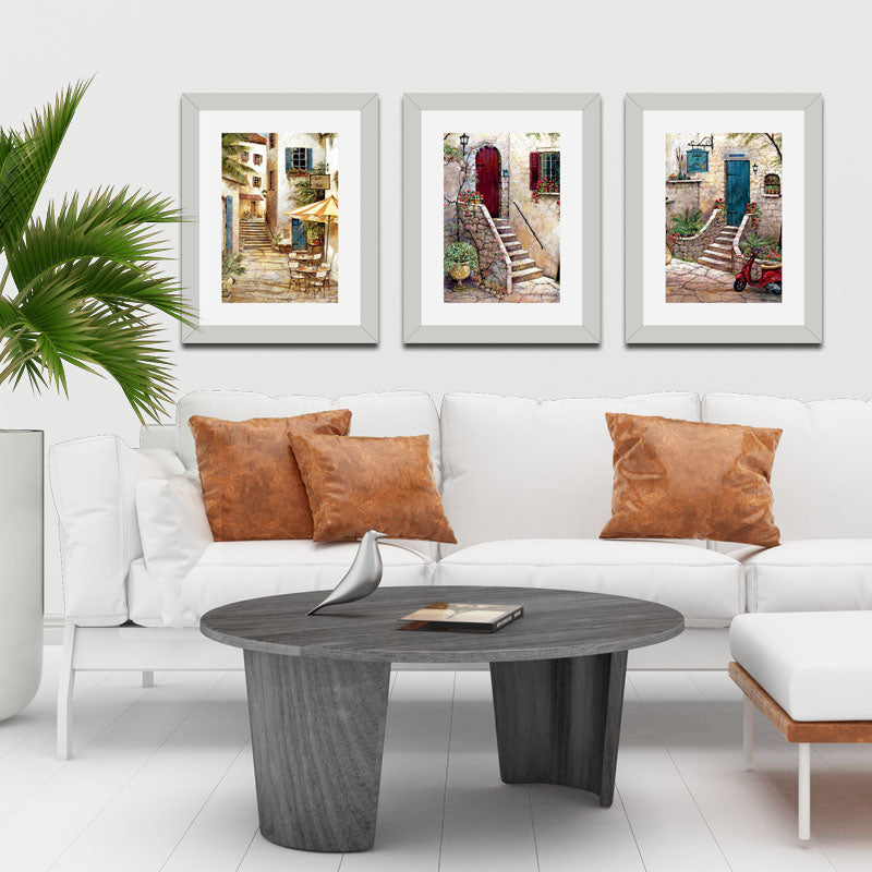 Set of 3 Rustic Streets Wall Frame Set – European Alleyways