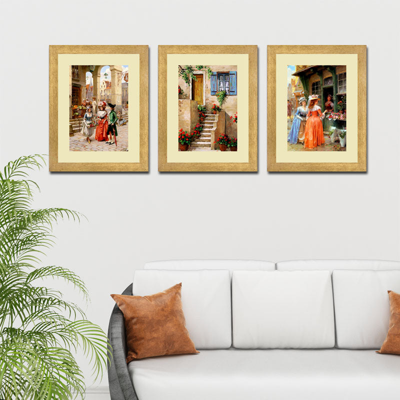 Set of 3 Cultural Festivity Wall Frame Set – Traditional Folk Dance Scenes