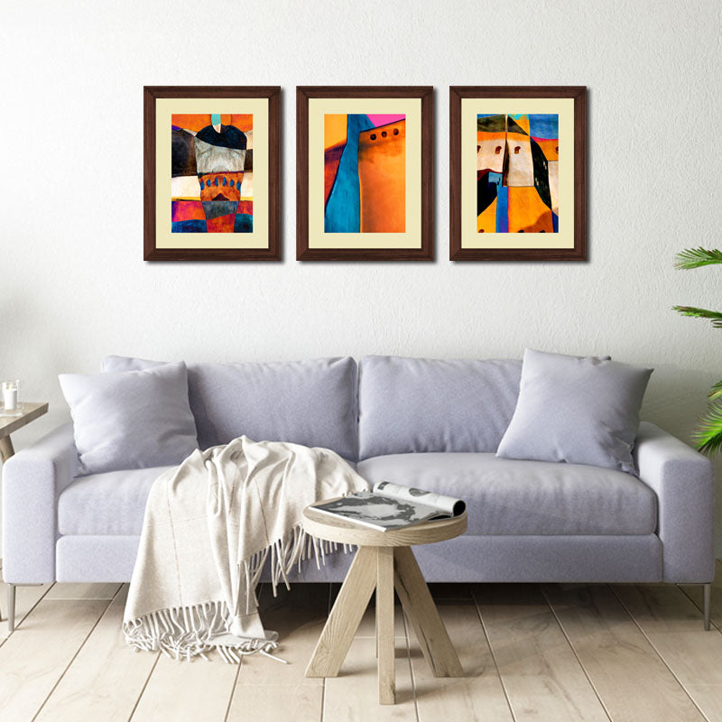 3 Piece Abstract Expression Wall Frame Set – Colorful Modern Art