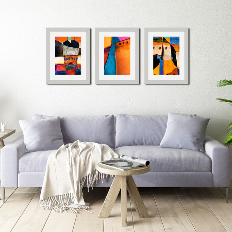 3 Piece Abstract Expression Wall Frame Set – Colorful Modern Art