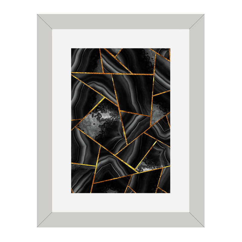 3 Piece Golden Net Abstract Wall Frame Set – Luxurious Geometric Art