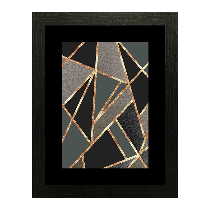 Set of 3 Dark Line Art Wall Frame Set – Bold Geometric Texture