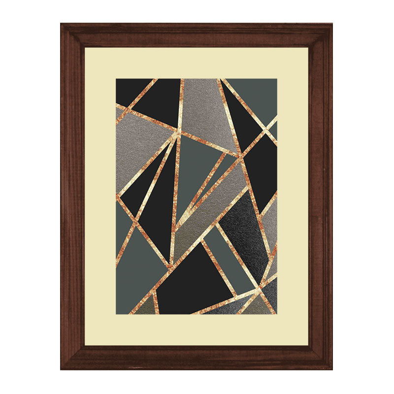Set of 3 Dark Line Art Wall Frame Set – Bold Geometric Texture