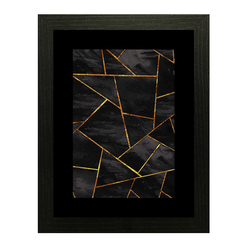 3 Piece Jewel Toned Abstract Wall Frame Set – Dark Elegant Lines