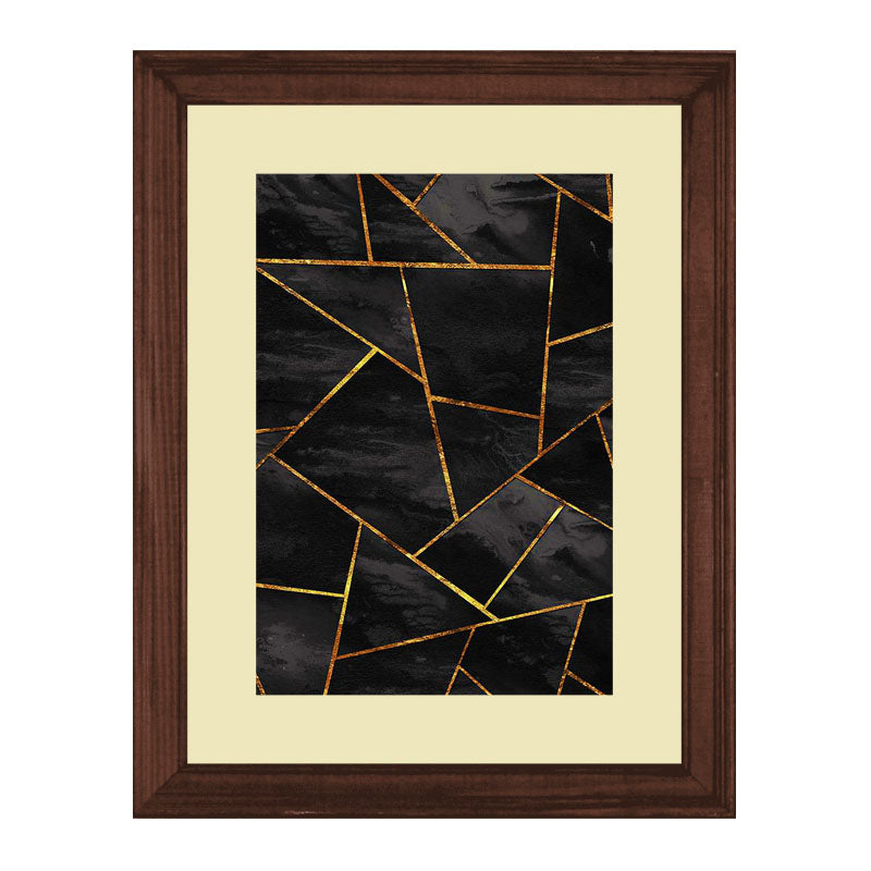 3 Piece Jewel Toned Abstract Wall Frame Set – Dark Elegant Lines
