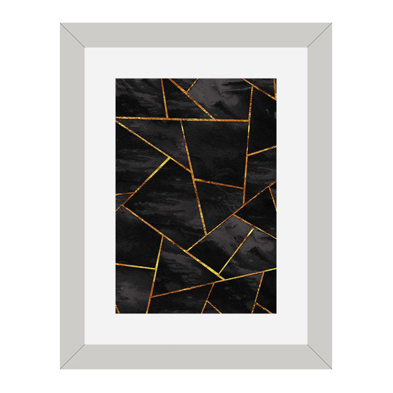 3 Piece Jewel Toned Abstract Wall Frame Set – Dark Elegant Lines