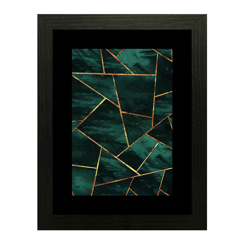 3 Piece Jewel Toned Abstract Wall Frame Set – Dark Elegant Lines