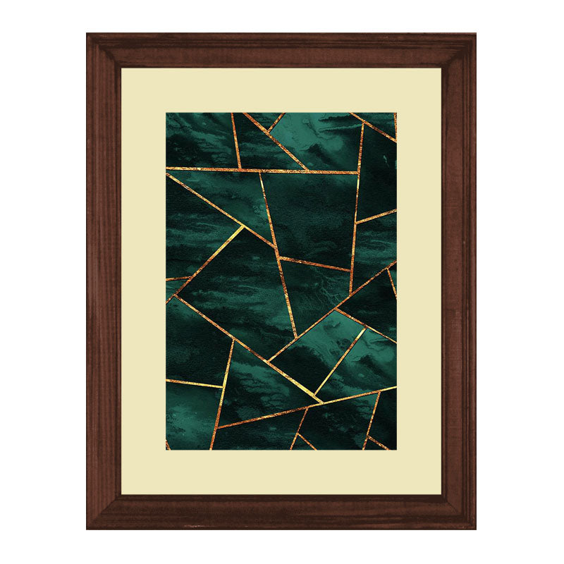 3 Piece Jewel Toned Abstract Wall Frame Set – Dark Elegant Lines