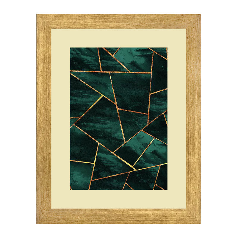 3 Piece Jewel Toned Abstract Wall Frame Set – Dark Elegant Lines