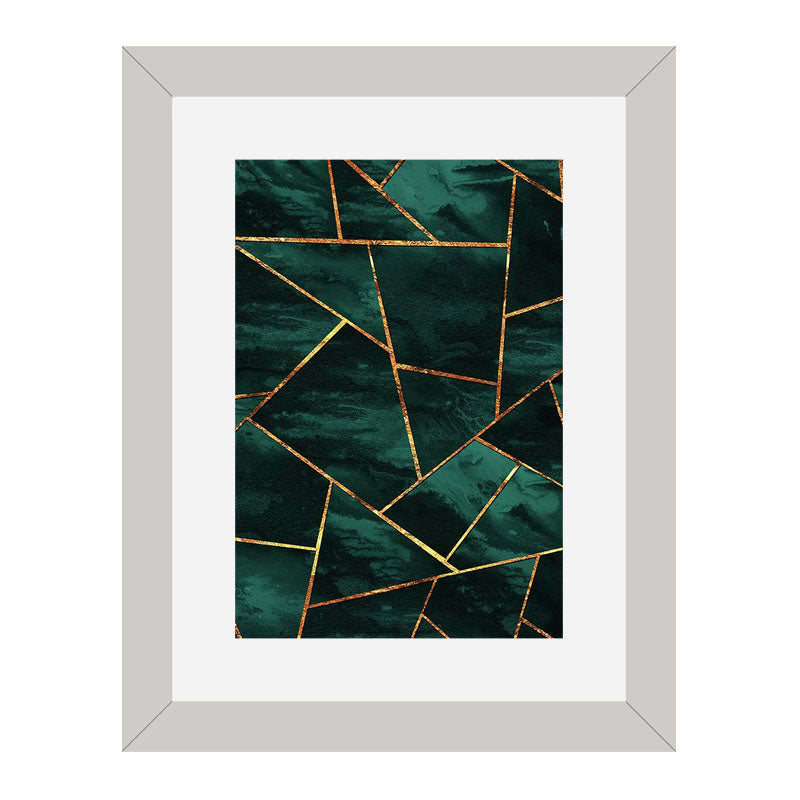 3 Piece Jewel Toned Abstract Wall Frame Set – Dark Elegant Lines