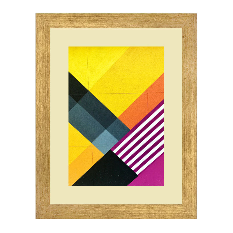 3 Piece Bright Geometry Wall Frame Set – Colorful Geometric Shapes