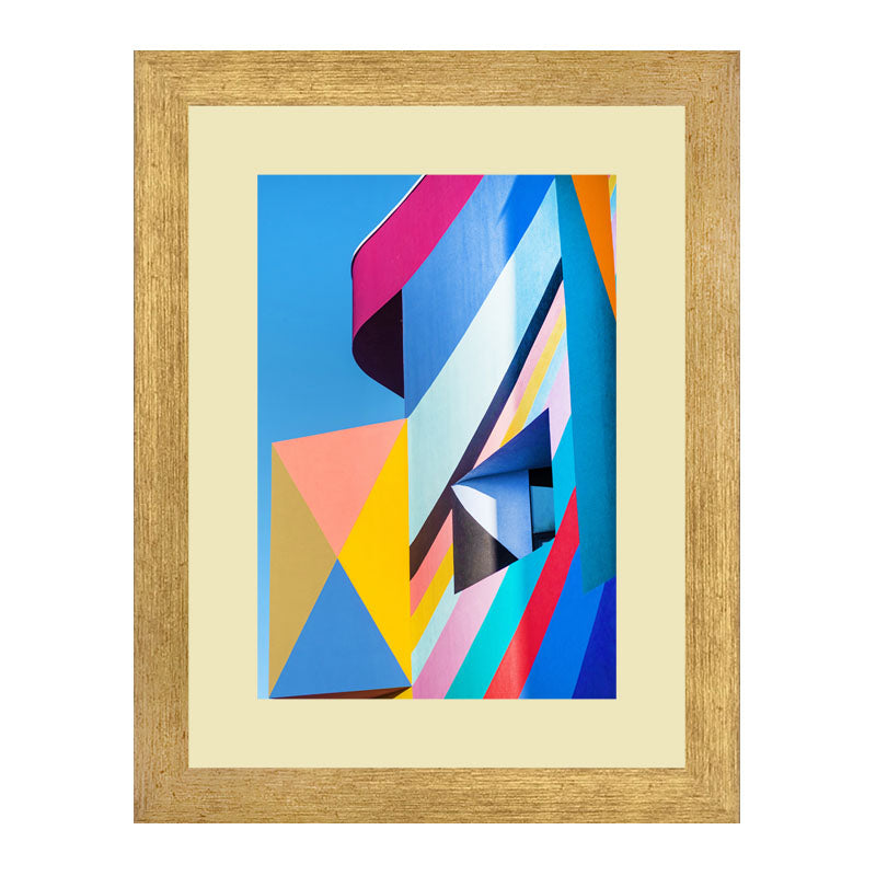 3 Piece Bright Geometry Wall Frame Set – Colorful Geometric Shapes