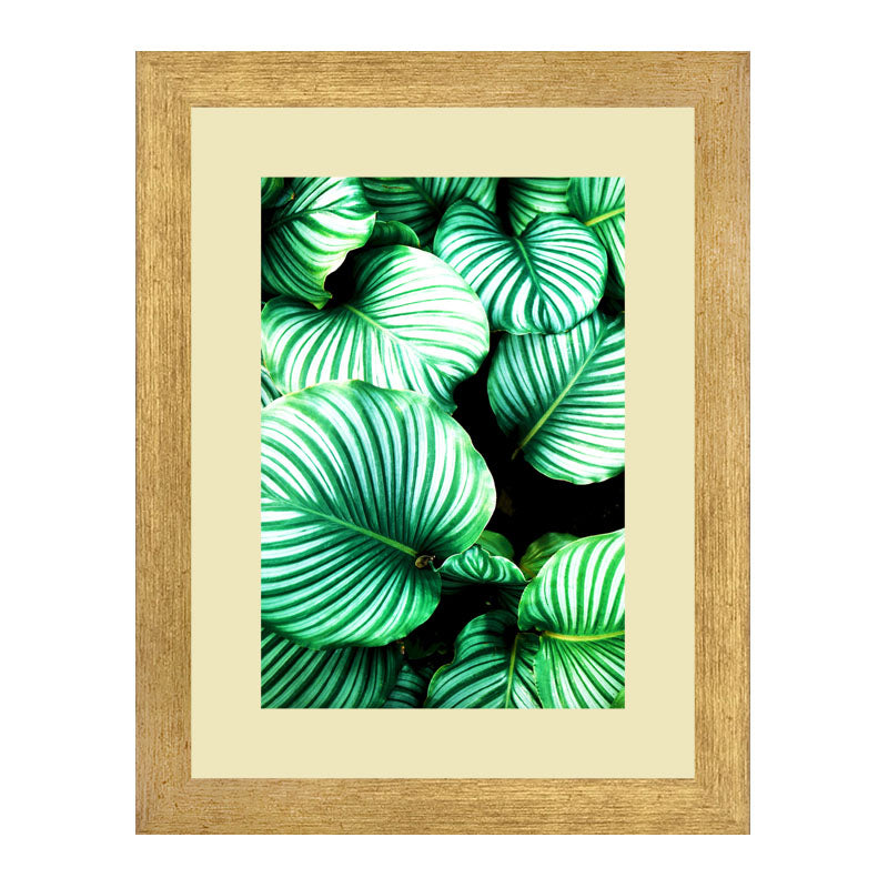 Set of 3 Fresh Green Leaves Wall Frame Set – Vibrant Botanical Art