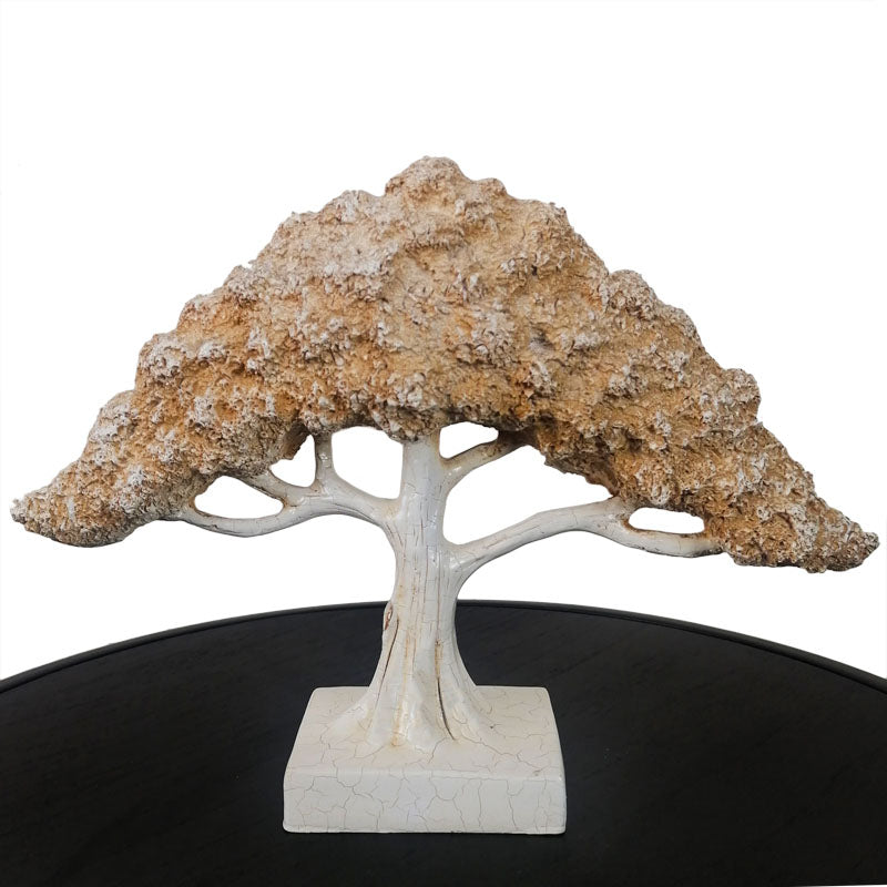 Golden Bonsai Tree Sculpture – Stylized Zen-Inspired Table Decor
