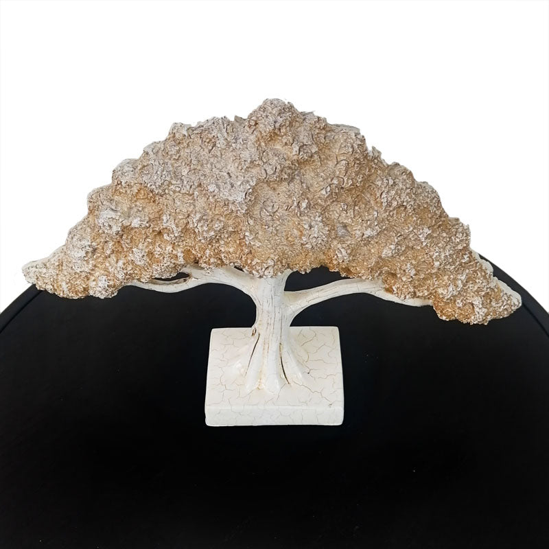 Golden Bonsai Tree Sculpture – Stylized Zen-Inspired Table Decor